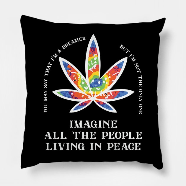 Imagine Flowers Love Hippie People Pillow by ssflower