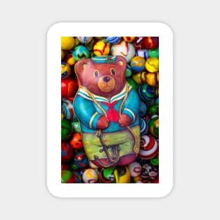 Bear Tin With Colorful Marbles Magnet