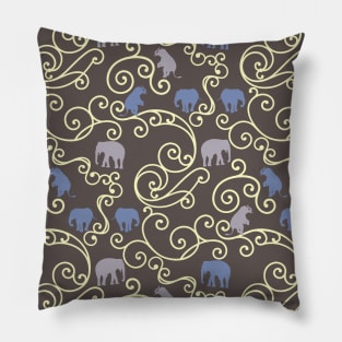 Ornate Elephant Pattern Pillow