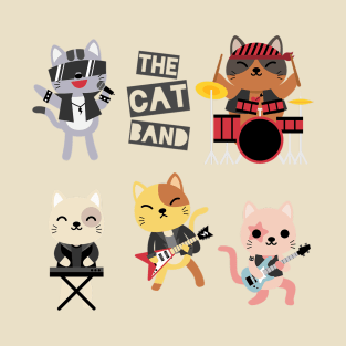 Guitarist Cat Band T-Shirt