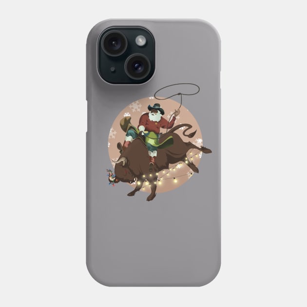 santa riding a bull in 2021 Phone Case by presstex.ua@gmail.com