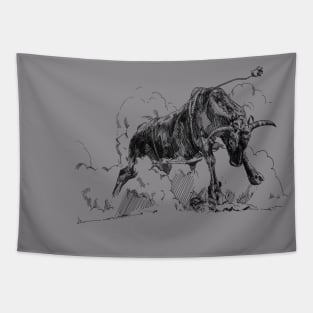 Charging Bull Art Tapestry