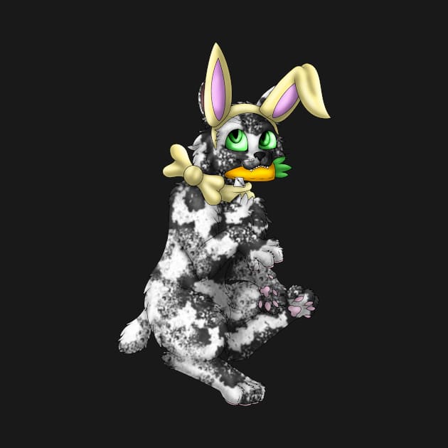 Bobtail BunnyCat: Salt & Pepper (Yellow) by spyroid101