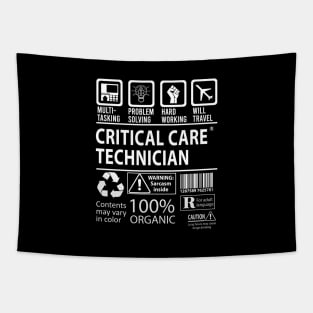 Critical Care Technician T Shirt - MultiTasking Certified Job Gift Item Tee Tapestry