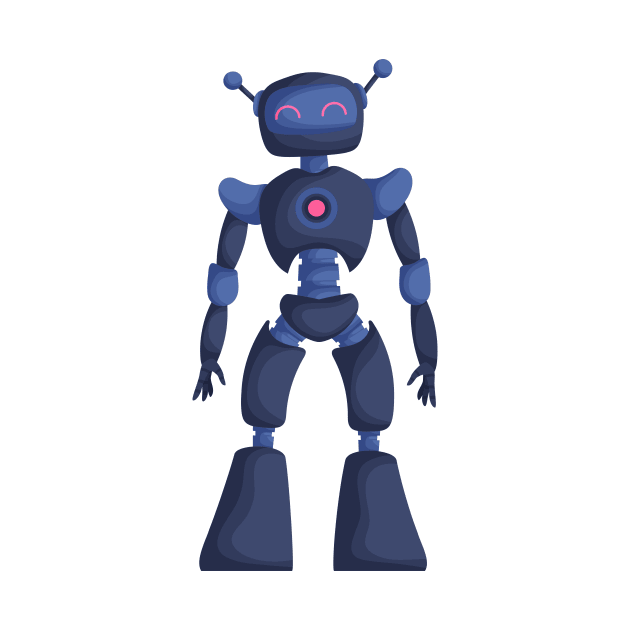 Cute girl robot dark blue by Javvani