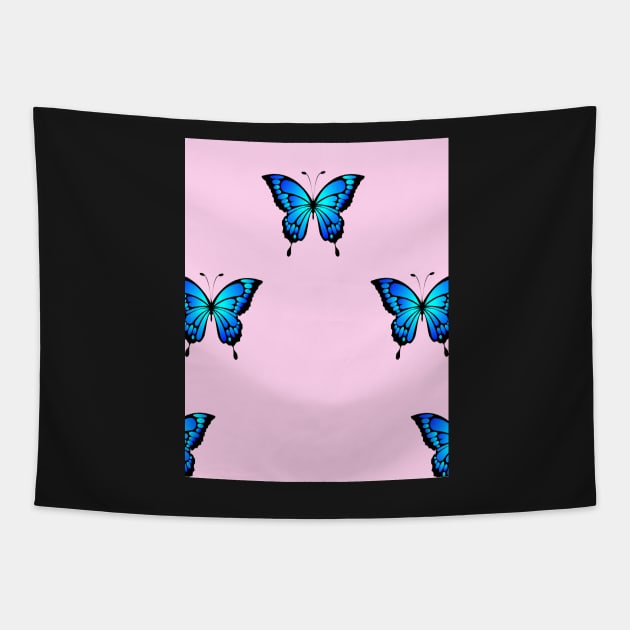 Blue Butterfly Tapestry by Noras-Designs