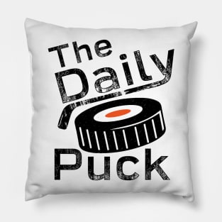 Black Text / Orange Puck Pillow