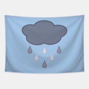 Stormy Day Rain Cloud in Light Blue Tapestry