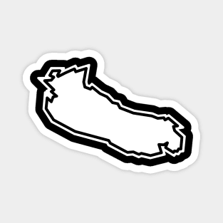 Gabriola Island Outline in Bright White with Black Outline - Gabriola Island Magnet