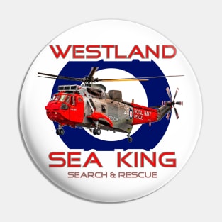 Westland Sea King Search and rescue helicopter of the Royal Navy  in RAF rounde Pin