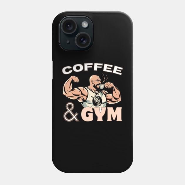 Coffe and Gym, Caffeine Addiction, Coffe drinks, Workout, Biceps, Funny Phone Case by HelenGie