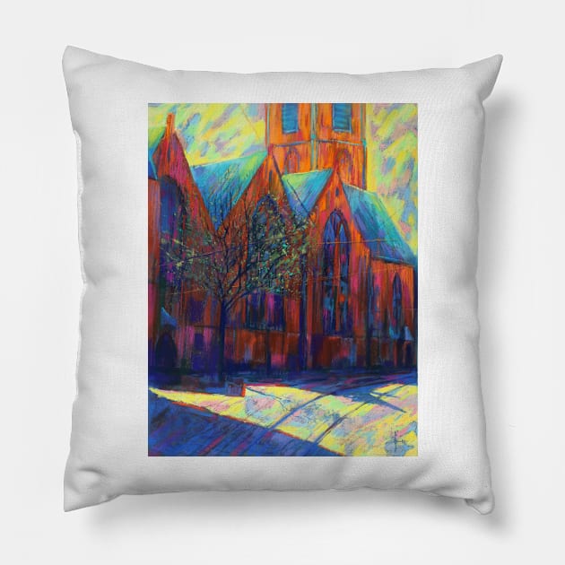 St. James Church (Grote of St.-Jacobskerk) at The Hague - 10-03-15 Pillow by CorneAkkers