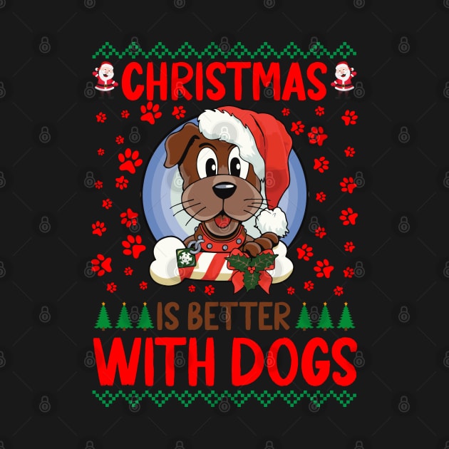 Christmas Is Better With Dogs by funkymonkeytees