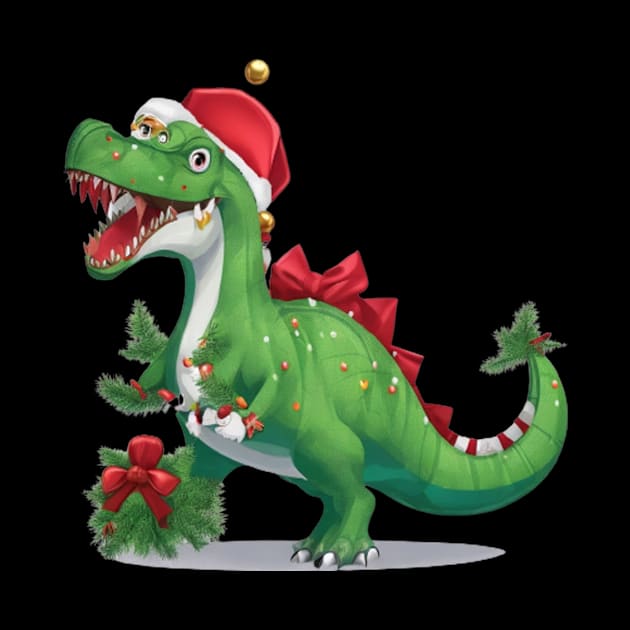 Funny Santa Dinosaur by halazidan