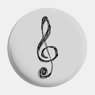 Treble Clef scribbled Pin