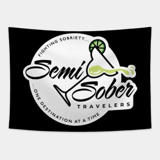 Original Semi-Sober Travelers Margarita design with solid background Tapestry