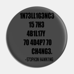 Intelligence (black lettering) Pin