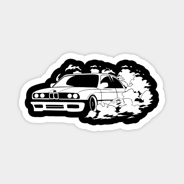 Bmw e30 burnout Magnet by AmiG