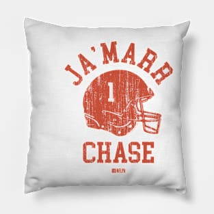 Ja'Marr Chase Cincinnati Helmet Font Pillow