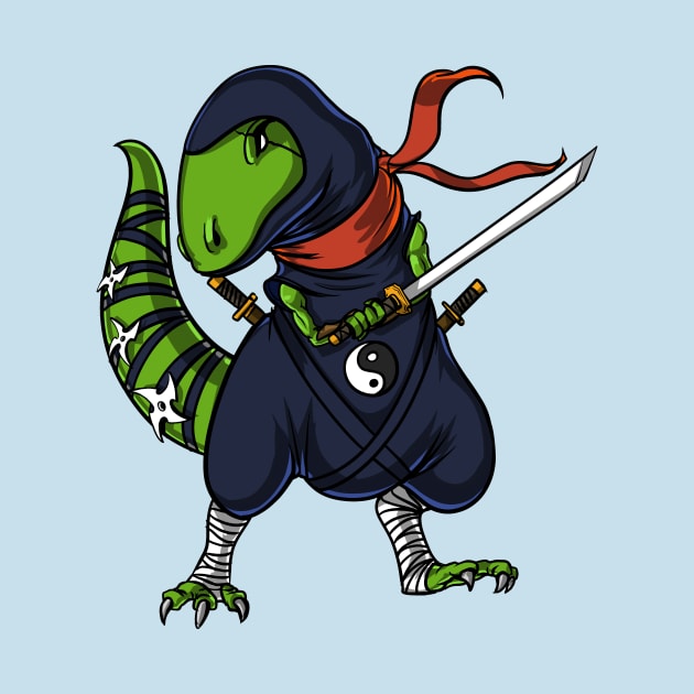 T-Rex Dinosaur Ninja Samurai by underheaven