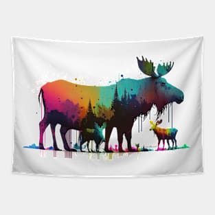 Moose Family Tapestry