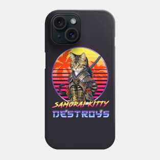 Funny Anime Manga Samurai Kitty Neko Destroys Phone Case