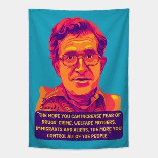 Noam Chomsky Portrait and Quote Tapestry