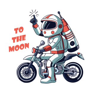 kid astronaut on bike - to the moon T-Shirt