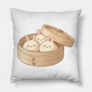Rabbit Bun Dim Sum in Bamboo Steamer Pillow