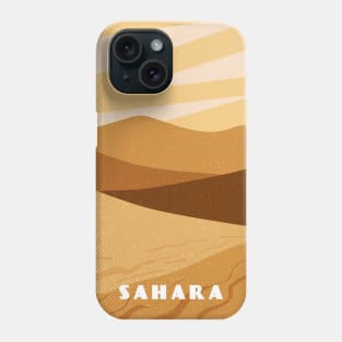 Sahara desert. Retro travel poster Phone Case