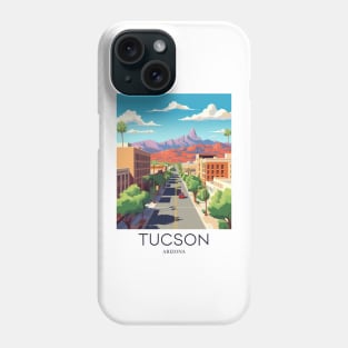 A Pop Art Travel Print of Tucson - Arizona - US Phone Case