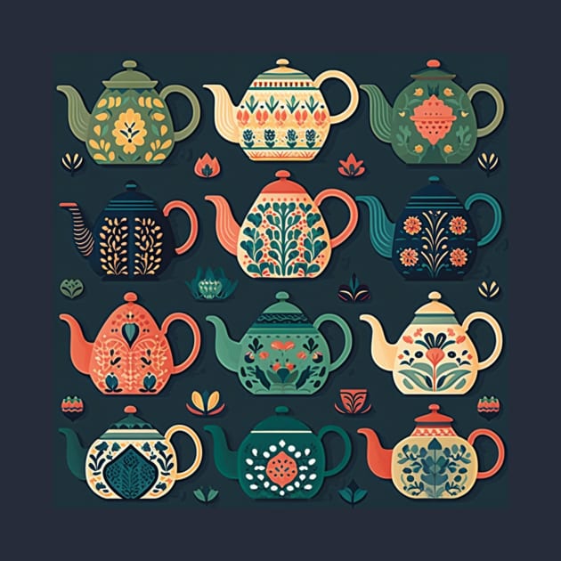 Ornate Teapot Pattern by Star Scrunch