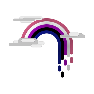 Gender Fluid Pride Flag Minimalist Drip Rainbow Design T-Shirt