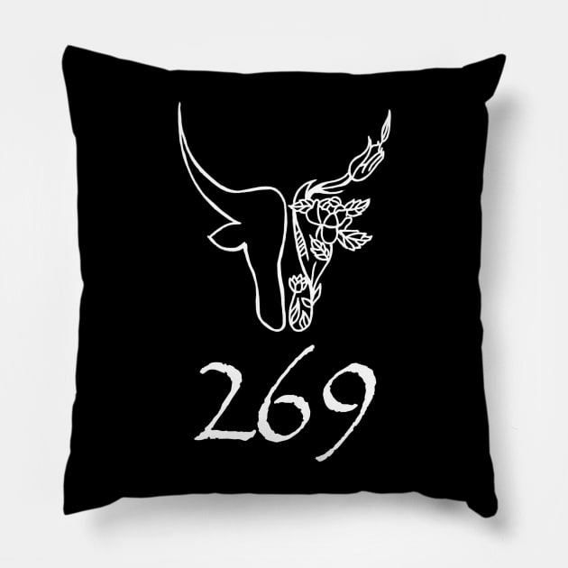 Bull Rose 269 Pillow by AnimalRightsApparel