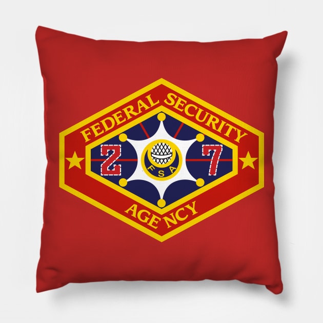 Federal Security Agency Pillow by synaptyx