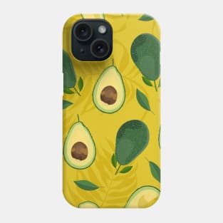 avocado slice yellow Background Phone Case