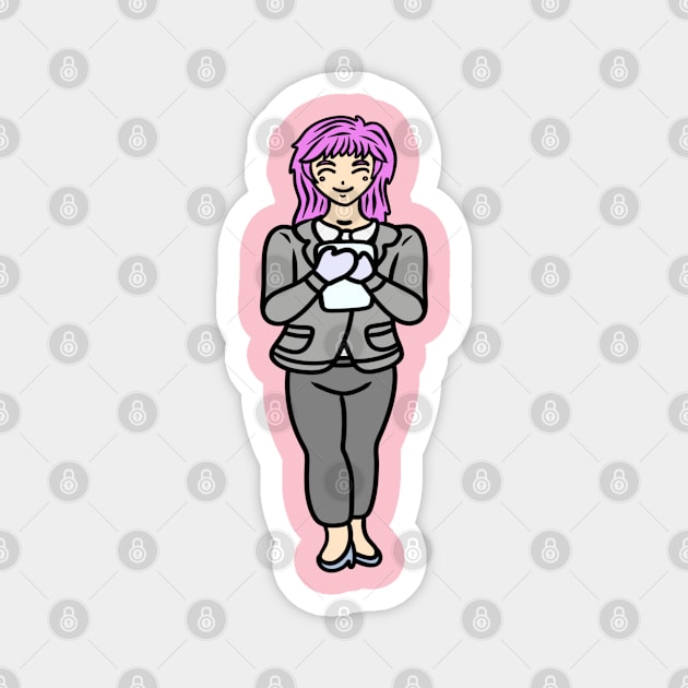 Cute office girl Magnet by Andrew Hau