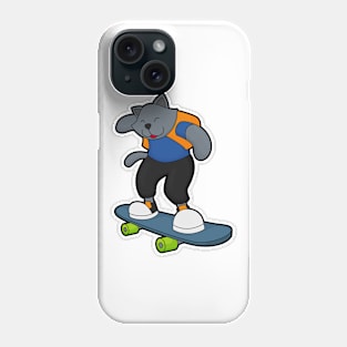 Cat as Skateboarder with Skateboard Phone Case