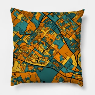 Irvine Map Pattern in Orange & Teal Pillow