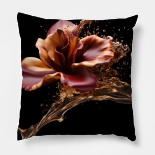 Fluid Blossom Art 3D Digital Art Pillow