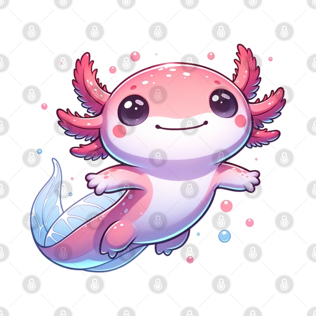 Cute Axolotl Floating by Epic Splash Graphics