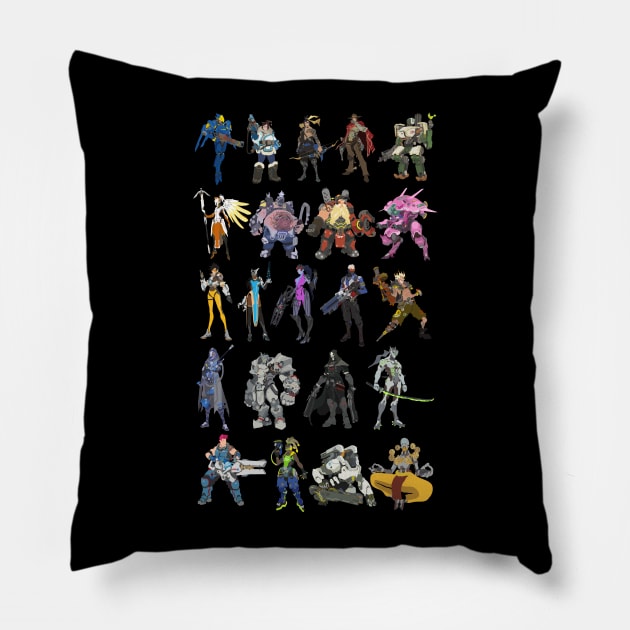 Overwatch Heroes Pillow by DigitalCleo