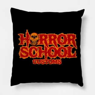 Horror School Customs Text Logo Pillow