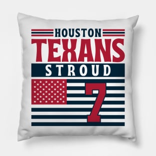 Houston Texans Stroud 7 American Flag Football Pillow