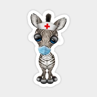 Cute Baby Zebra Nurse Magnet