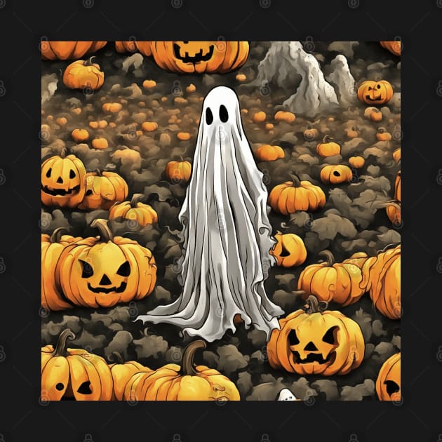 A White Ghost In The Jack O Lantern Patch by taiche