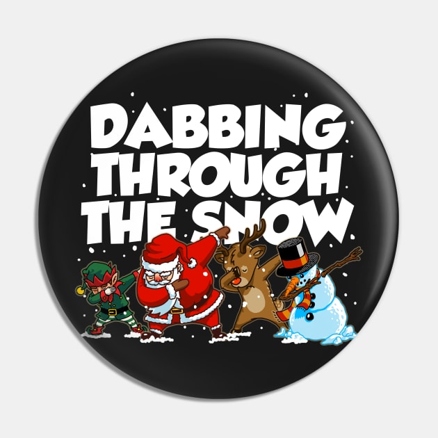 Dabbing Santa Christmas Tshirt Gift Dab Santa Claus T-Shirt Pin by vo_maria