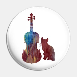 Viola Cat Art Pin