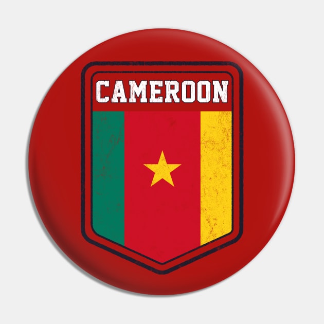 Cameroon // Vintage Look Flag Design Pin by DankFutura