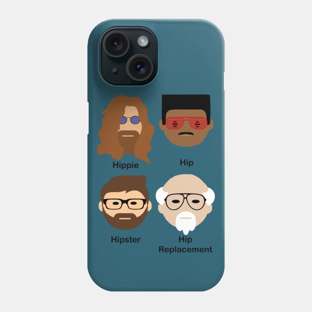 Evolution of 'hip'; hip replacement; funny; get well; surgery; hip; hip surgery; new hip; aging; age; hip joint; hippie; hispter; getting old; humor; grandpa; grandad; gift for dad; father's day; husband; male; man; get well soon; recovery; Phone Case by Be my good time